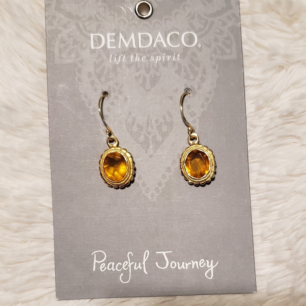 BNWT Citrine and Gold Demdaco Earrings